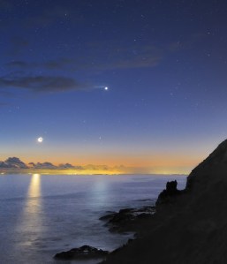 Moon and Venus Sunset